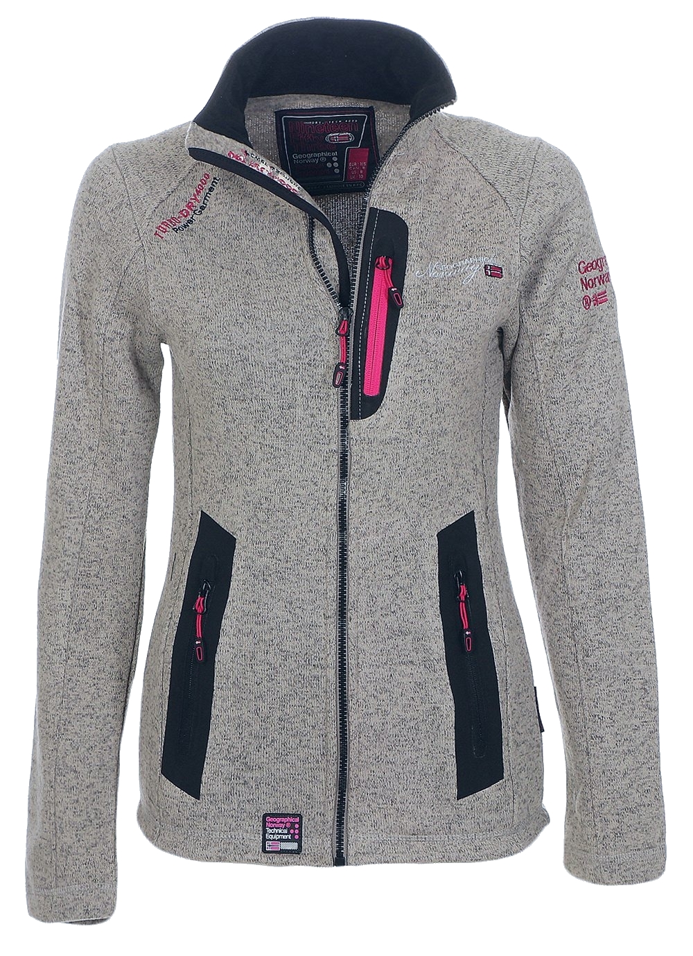 Geographical Norway Damen Strick Fleecejacke Jacke Fleece Freizeit Outdoor