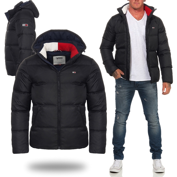 tommy jeans men's essential down hooded jacket